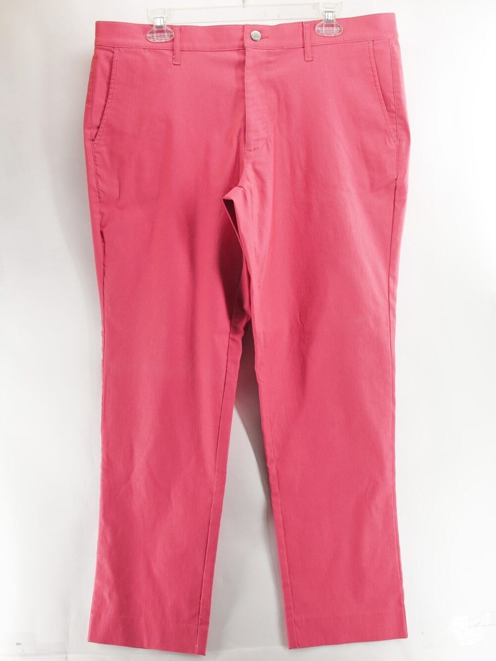 Mizzen+Main Men's 36x31 Pink Performance Stretch Flat Front Chinos Pants